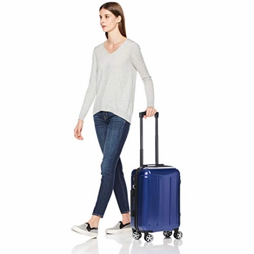 AmazonBasics Oxford Luggage Expandable Suitcase with TSA Lock Spinner, 20-Inch Carry-On, Blue