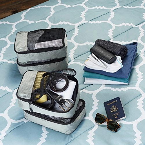 Amazonbasics Small  Packing Cubes - 4 Piece Set, Gray