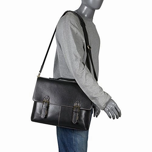 AmeriLeather Classical Leather Organizer Briefcase (Brown)