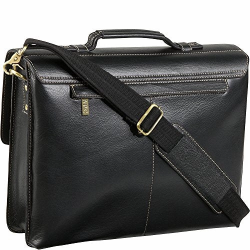AmeriLeather Classical Leather Organizer Briefcase (Brown)