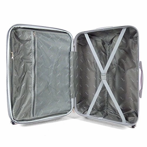 Amka Lightweight Abs Spinner Expandable Luggage Set, Mauve, 3 Piece