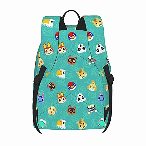 Ani-mal Cro-ss-ing Backpack Unisex Business Travel Laptop Backpack Fashion Lightweight Adjustable Double Strap Shoulder Bookbag Daypack Bookbag for Men Women College Outdoor Work Travel Gift
