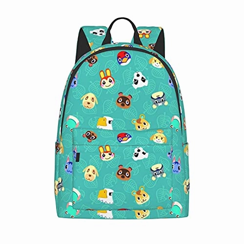 Ani-mal Cro-ss-ing Backpack Unisex Business Travel Laptop Backpack Fashion Lightweight Adjustable Double Strap Shoulder Bookbag Daypack Bookbag for Men Women College Outdoor Work Travel Gift