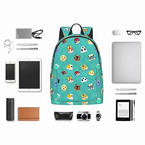 Ani-mal Cro-ss-ing Backpack Unisex Business Travel Laptop Backpack Fashion Lightweight Adjustable Double Strap Shoulder Bookbag Daypack Bookbag for Men Women College Outdoor Work Travel Gift