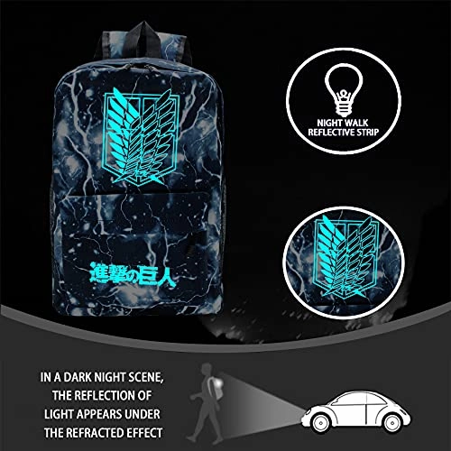 Anime Attack on Titan Backpack Survey Corps Wings of Freedom Keychain Brooch Pin College Bag Laptop School Bag Dayback
