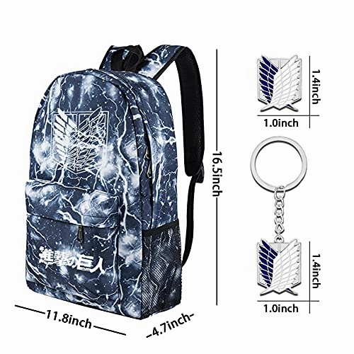Anime Attack on Titan Backpack Survey Corps Wings of Freedom Keychain Brooch Pin College Bag Laptop School Bag Dayback