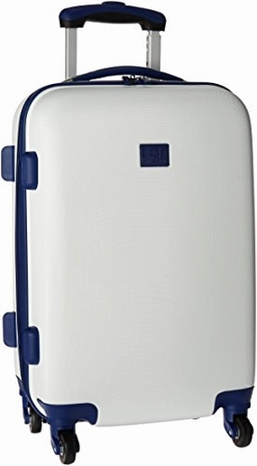 Anne Klein Palm Springs 20 Hardside Carry-On Spinner Luggage, White/Navy