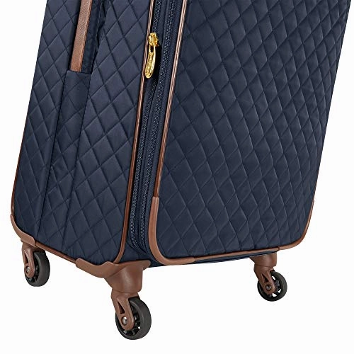 Anne Klein Women's 25" Expandable Softside Spinner Carryon Luggage, Navy Quilted