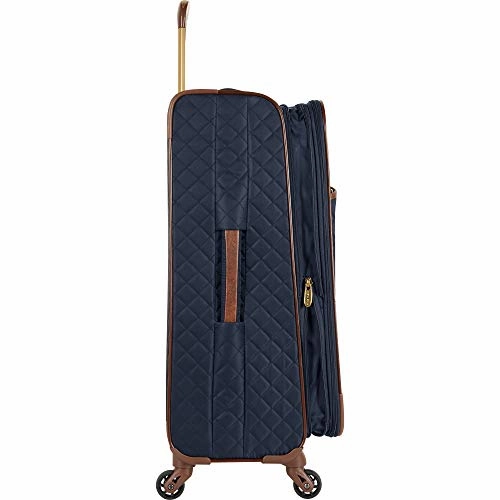 Anne Klein Women's 25" Expandable Softside Spinner Carryon Luggage, Navy Quilted