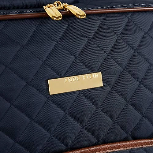 Anne Klein Women's 25" Expandable Softside Spinner Carryon Luggage, Navy Quilted