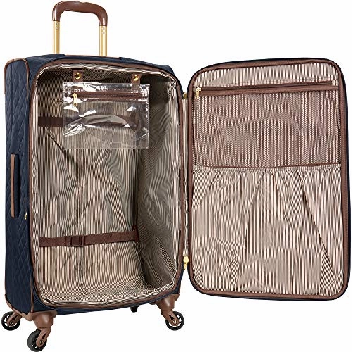 Anne Klein Women's 25" Expandable Softside Spinner Carryon Luggage, Navy Quilted