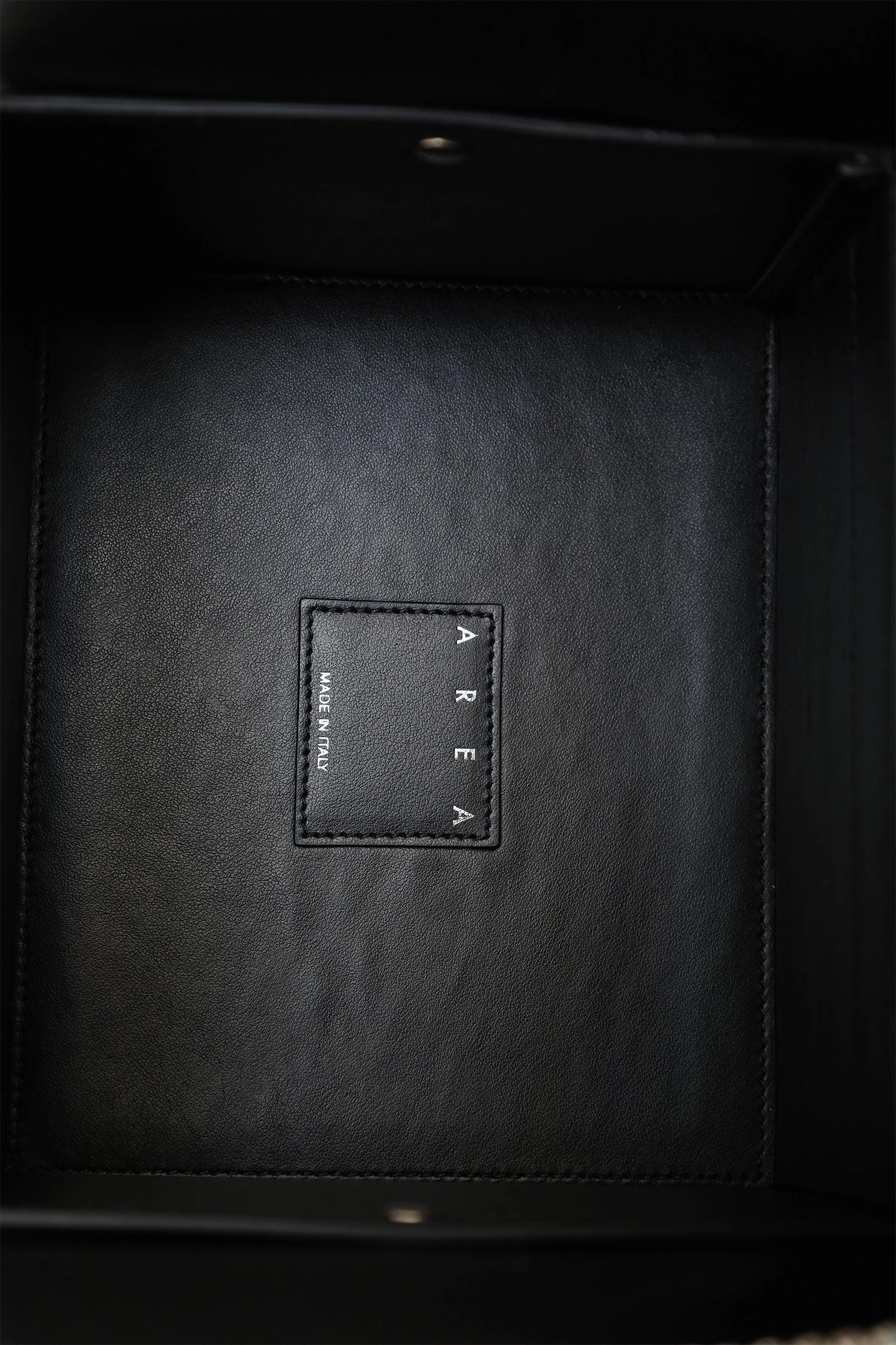 Area Black Leather Rhinestone Box Bag
