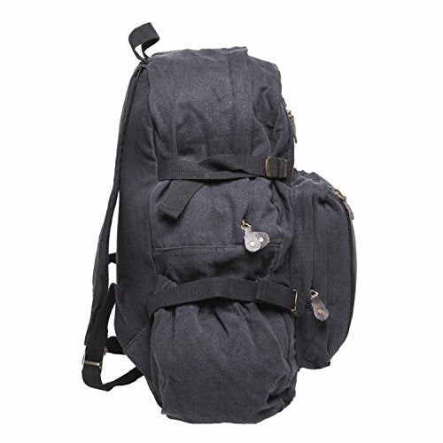 Army Force Gear Air Soft Heavyweight Canvas Backpack Bag, Black & White (large)