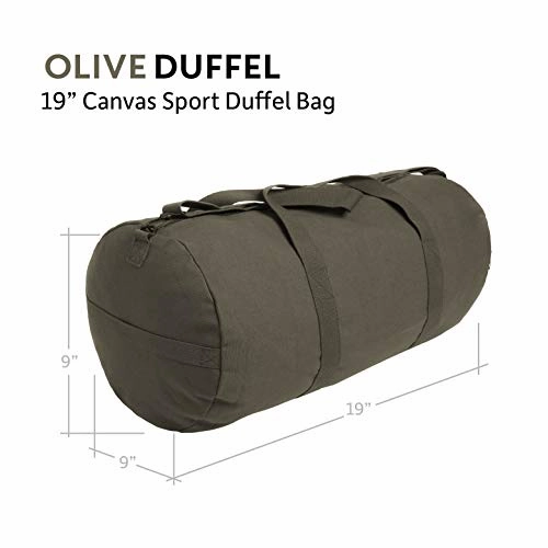 Army Force Gear WWII Military Jeep Invasion Star Duffel Shoulder Bag - Olive & Black, Medium