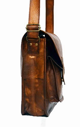Artishus Upgraded New Vintage Brown 15" Leather Messenger Bag for Men & Women | Business Laptop