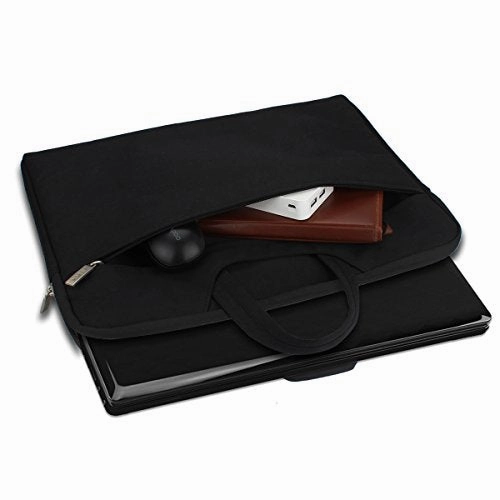 Arvok 17 17.3 Inch Water-resistant Canvas Fabric Laptop Sleeve With Handle Zipper Pocket/Notebook