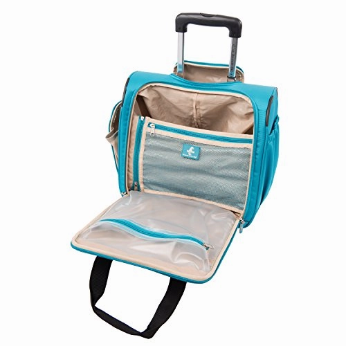 Atlantic Ultra Lite Softsides Rolling Underseat Carry-on, Turquoise Blue