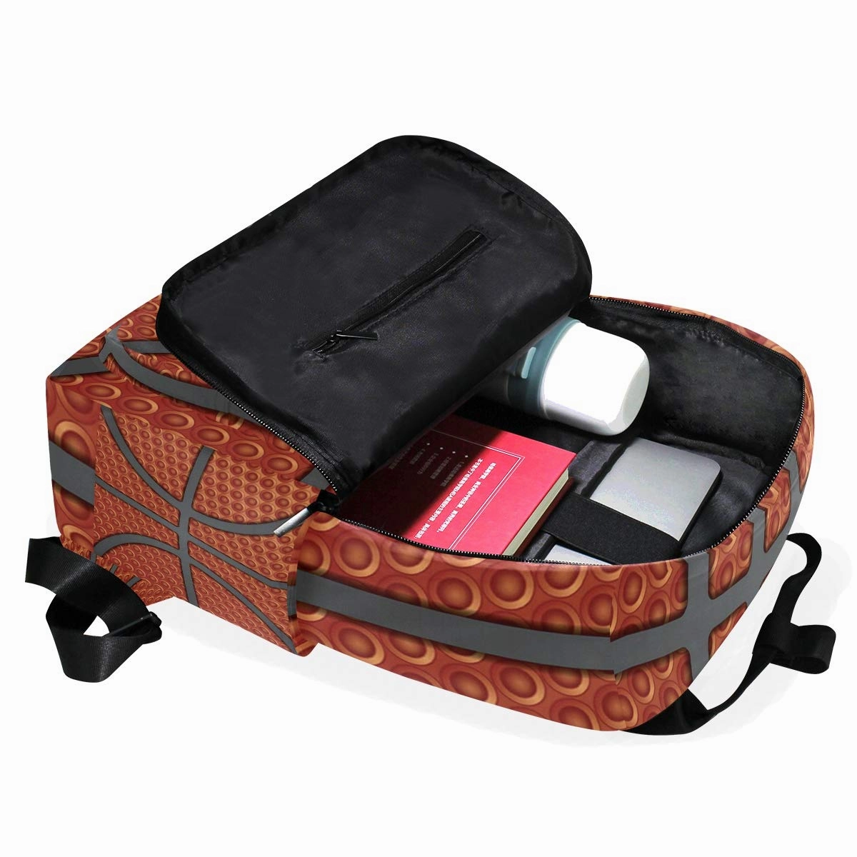 Backpack Basketball Texture Laptop Bag 14 Inch Lightweight for Men/Women