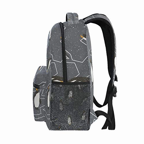 Backpack Travel Blue Cartoon Penguin School Bookbags Shoulder Laptop Daypack College Bag for Womens