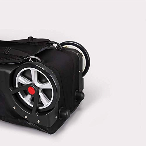 Backpack with Wheels Multi-Compartment Nylon Waterproof Business, Rolling Backpack Hand Cabin Luggage Men Laptop Rucksack with Anti-Theft Zippers,Black