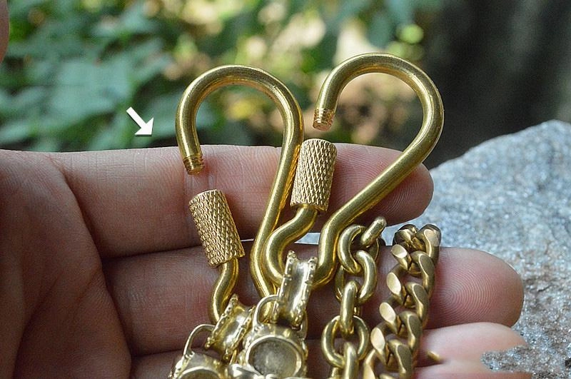 Badass Brass Copper Skull Mens Pants Chain Biker Wallet Chain 18?jeans chain jean chain For Men