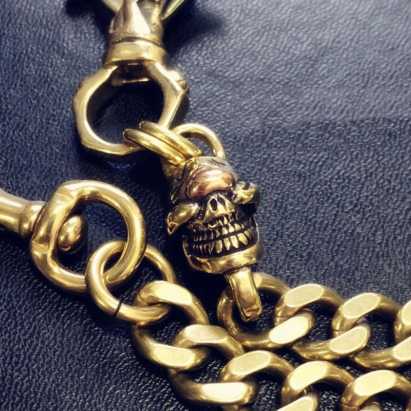 Badass Gold Skull Mens Wallet Chain Biker Wallet Chain 18?Pants Chain For Men