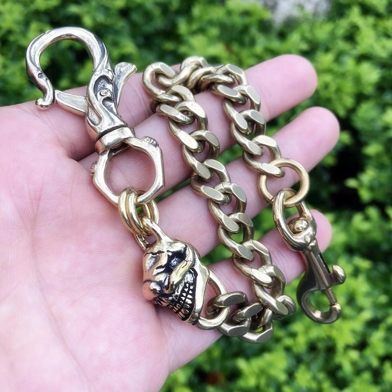 Badass Gold Skull Mens Wallet Chain Biker Wallet Chain 18?Pants Chain For Men