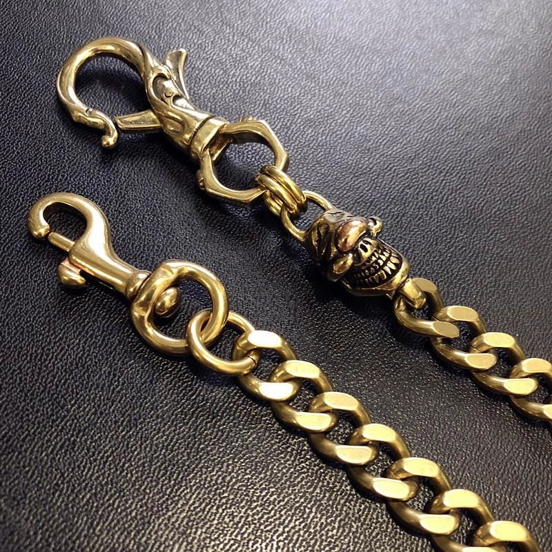 Badass Gold Skull Mens Wallet Chain Biker Wallet Chain 18?Pants Chain For Men