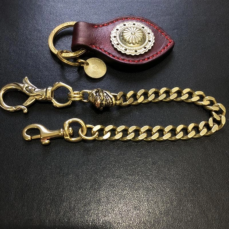 Badass Gold Skull Mens Wallet Chain Biker Wallet Chain 18?Pants Chain For Men