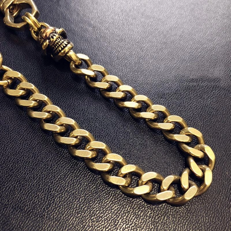 Badass Gold Skull Mens Wallet Chain Biker Wallet Chain 18?Pants Chain For Men