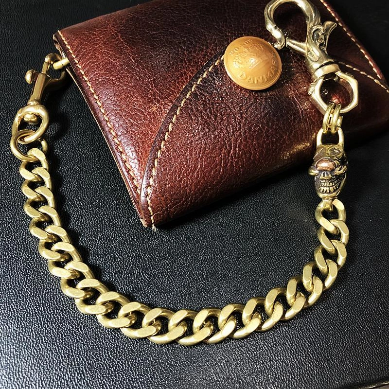 Badass Gold Skull Mens Wallet Chain Biker Wallet Chain 18?Pants Chain For Men
