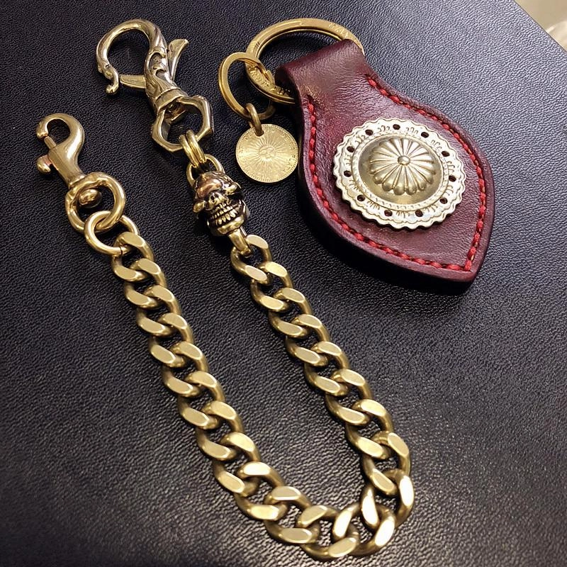 Badass Gold Skull Mens Wallet Chain Biker Wallet Chain 18?Pants Chain For Men