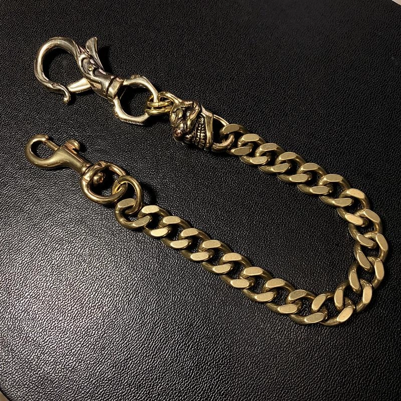 Badass Gold Skull Mens Wallet Chain Biker Wallet Chain 18?Pants Chain For Men
