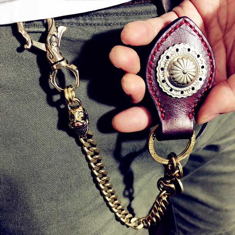 Badass Gold Skull Mens Wallet Chain Biker Wallet Chain 18?Pants Chain For Men