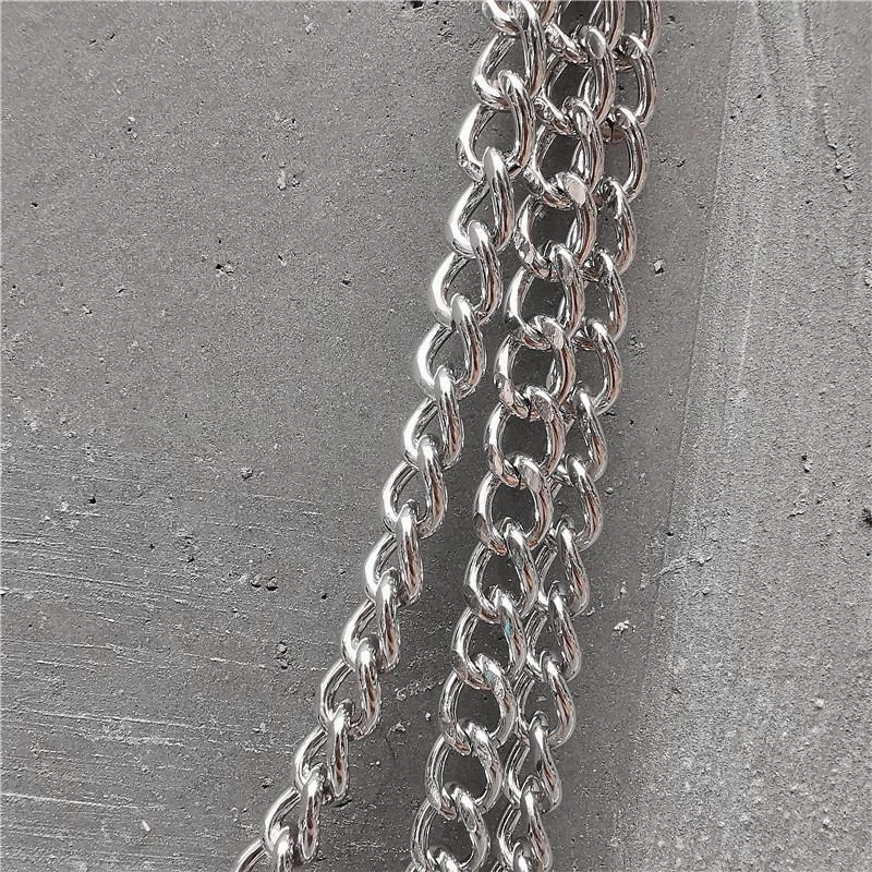 Badass Punk Mens Womens Long Three-Layer Hip Hop Pants Chain Wallet Chain For Men