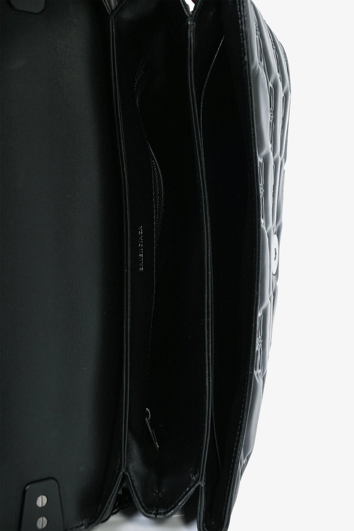 Balenciaga Black Embossed Leather Medium Triplet Shoulder Bag
