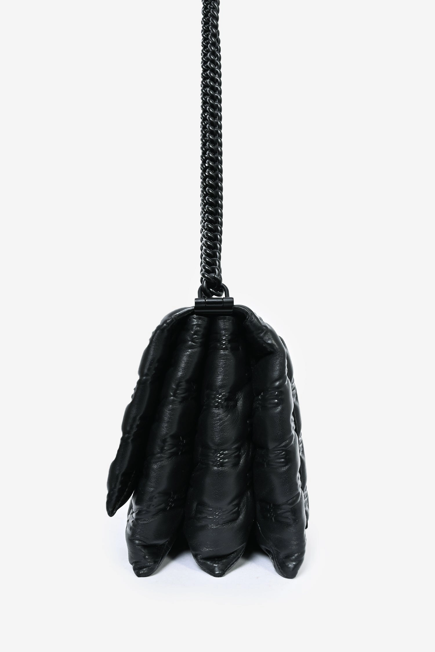 Balenciaga Black Embossed Leather Medium Triplet Shoulder Bag