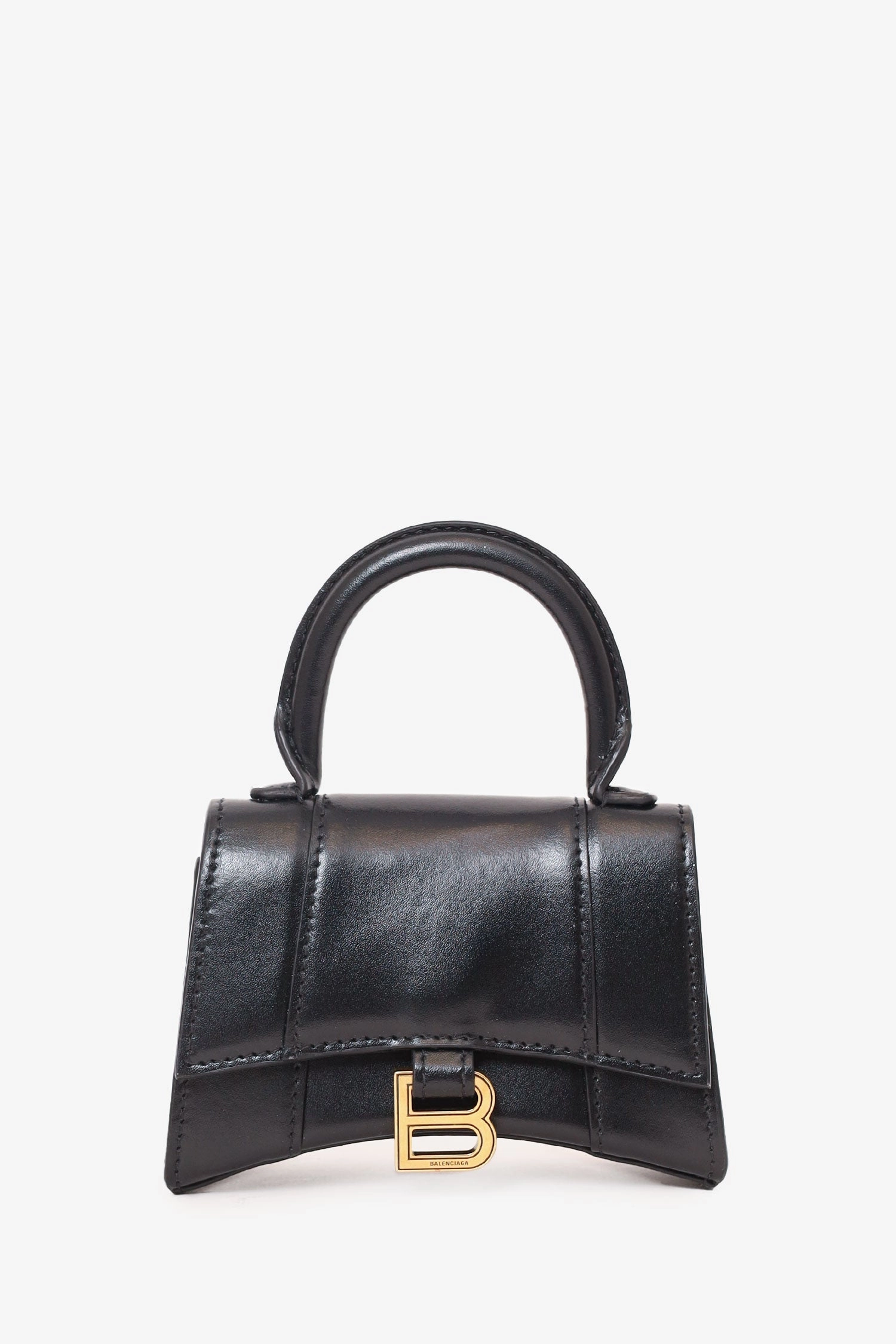 Balenciaga Black Leather Hourglass Belt Bag