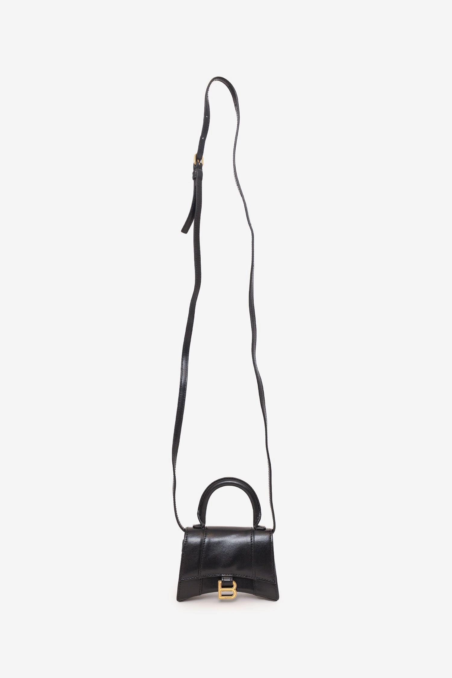 Balenciaga Black Leather Hourglass Belt Bag