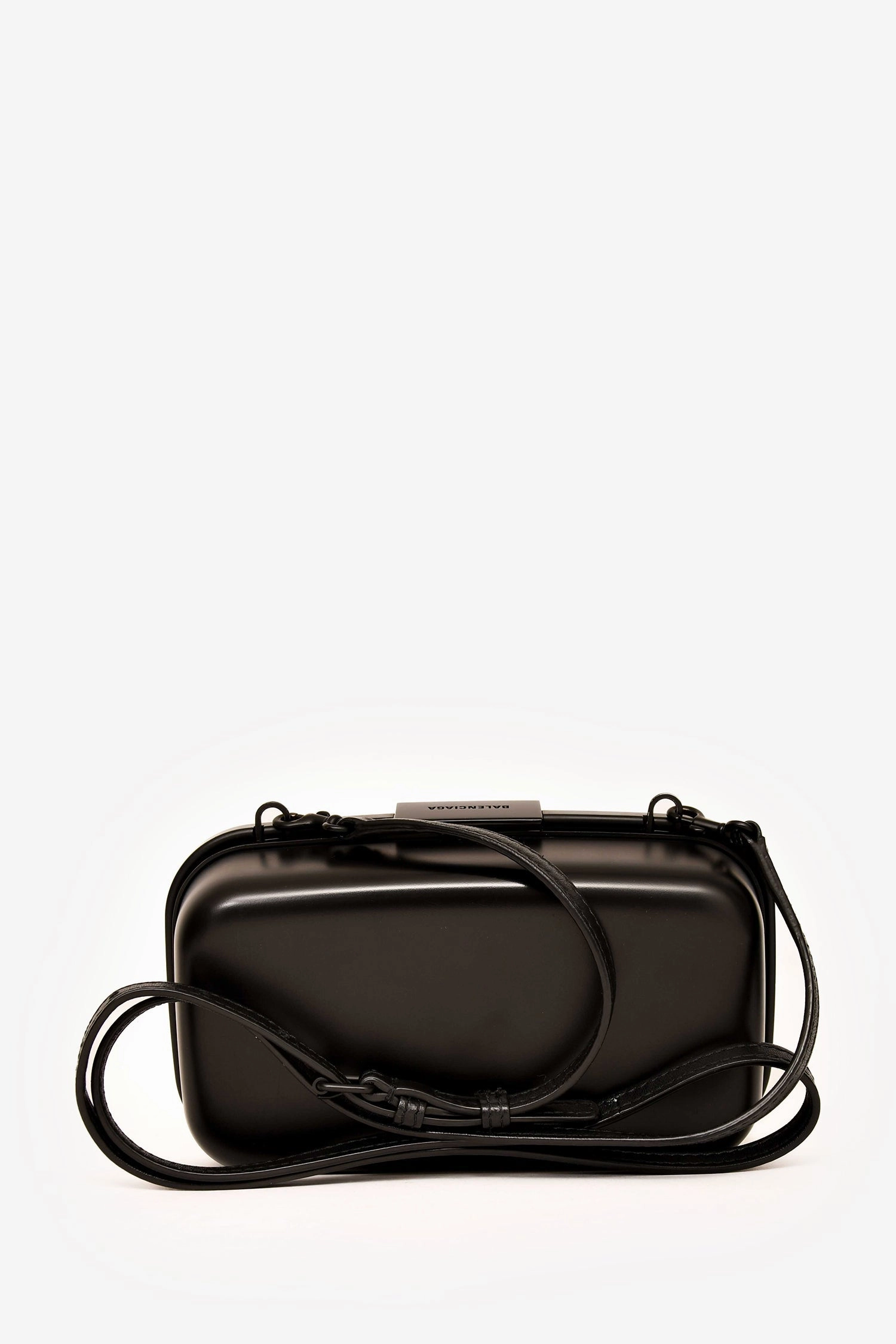Balenciaga Black Plastic/Leather Logo Mini 'Lunchbox' Bag
