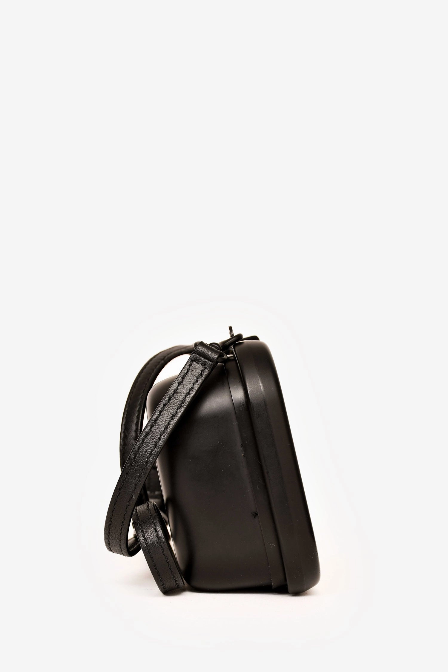 Balenciaga Black Plastic/Leather Logo Mini 'Lunchbox' Bag