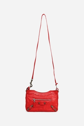 Balenciaga Red Leather 'Sac Mirior' Crossbody Bag