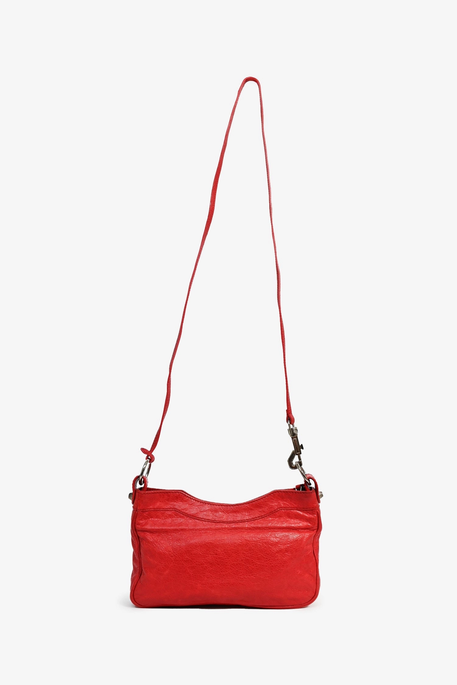 Balenciaga Red Leather 'Sac Mirior' Crossbody Bag