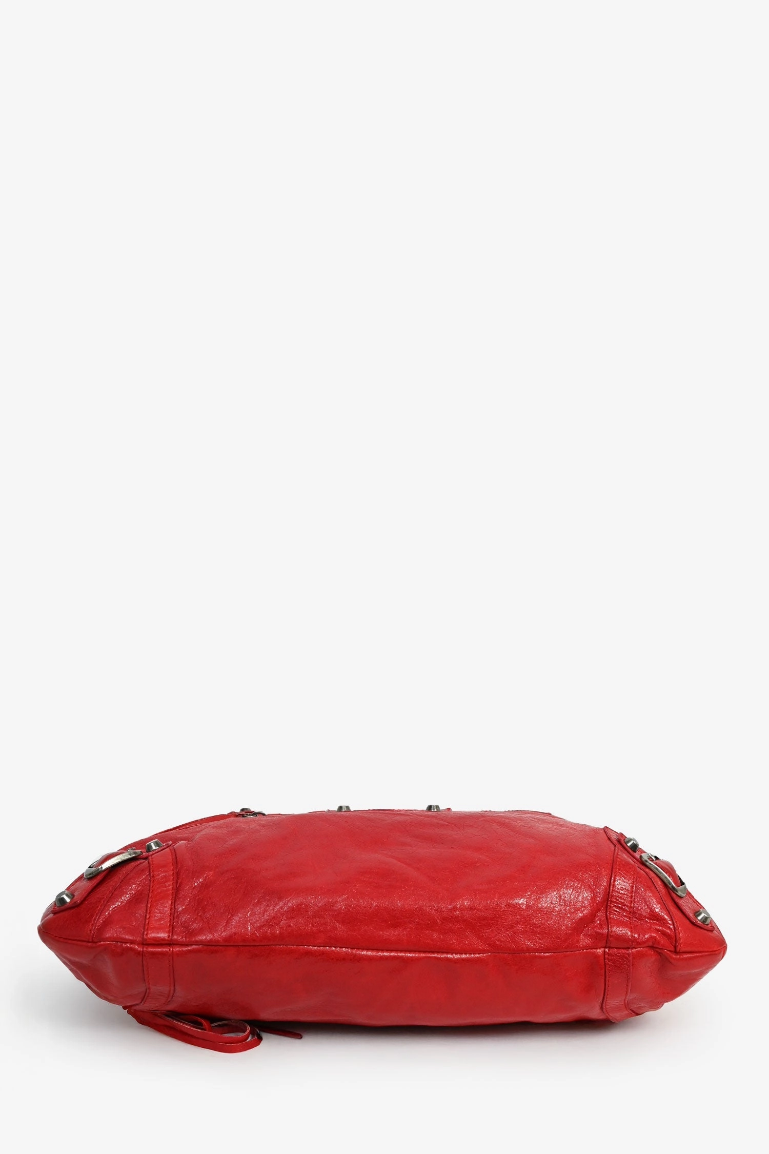 Balenciaga Red Leather Motocross 'Classic Purse' Top Handle Bag