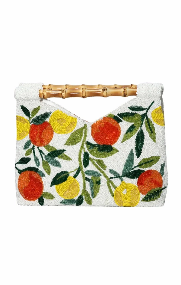 Bamboo Handle Beaded Bag