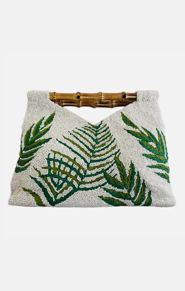 Bamboo Handle Beaded Bag
