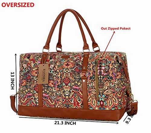 Baosha Oversized Hb-14 Travel Duffel Bag Carry On Weekender Overnight Bag For Women (Multicolour)