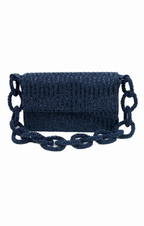 Beaded Chain Link Shoulder Bag