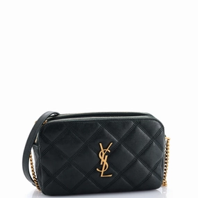 Becky Double Zip Crossbody Bag Quilted Leather Mini