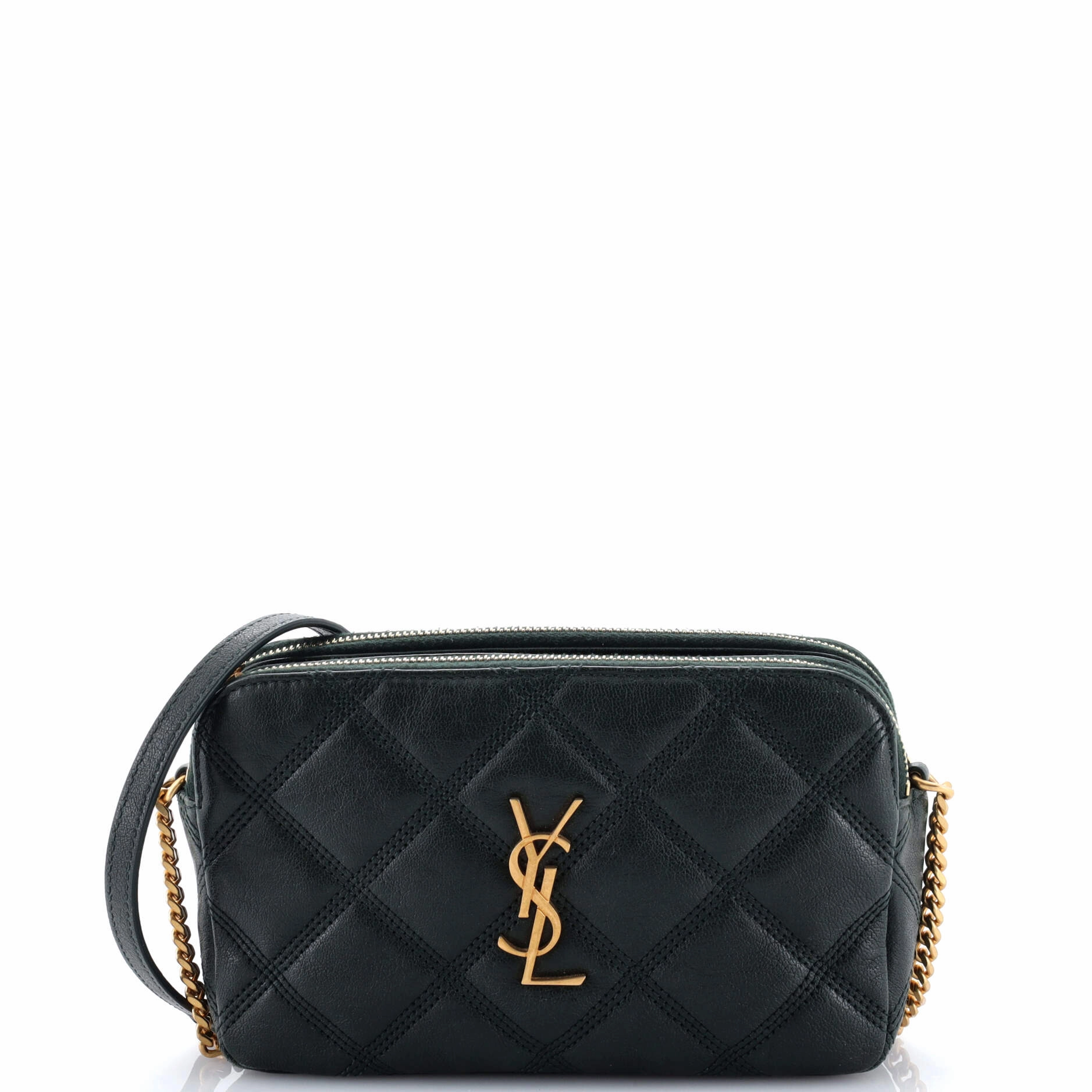 Becky Double Zip Crossbody Bag Quilted Leather Mini